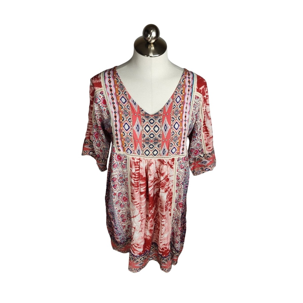 Sundance Dress Womens XS Wild Provence Mixed Print Mini Boho Festival Hippie